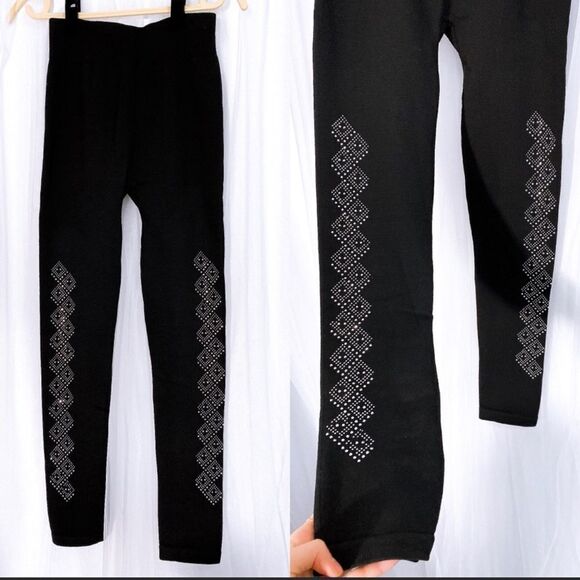 Super Thick Sweater Leggings Fleece Cubic Small - Picture 1 of 3